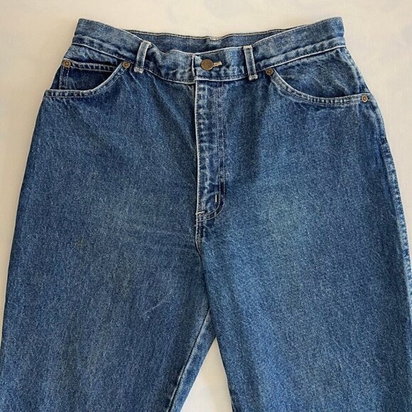 Chic Made In USA Vintage 80's Mom High Waisted Fringe Denim Jeans - Picture 2 of 9